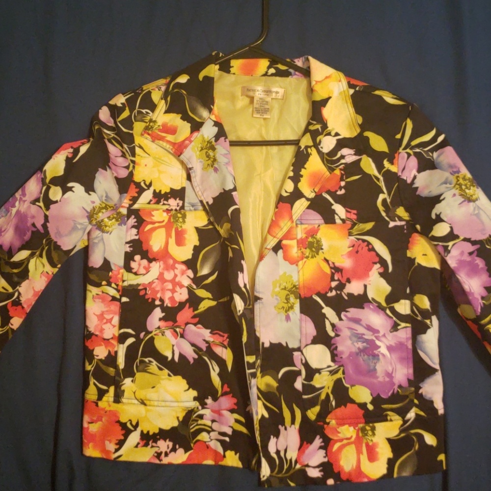 Floral print blazer jacket